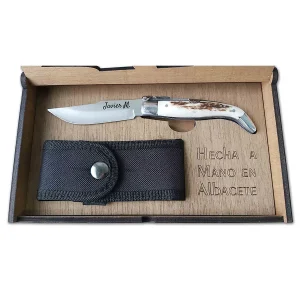 Navaja Ciervo en Caja Madera Funda