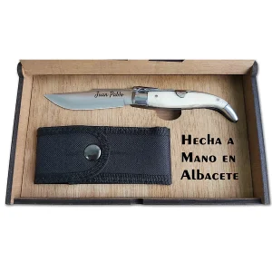 Navaja Mikarta Marfil en Caja Madera Funda