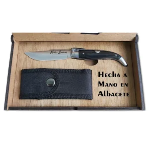 Navaja Mikarta Negra en Caja Madera Funda