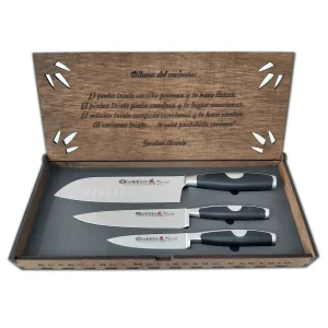 Set 3 cuchillos cocina con Santoku 18cm