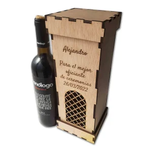 Caja Madera Botella Vino Capilla